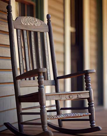 Texas Hill Country Rocking Chair On Wood Flooring