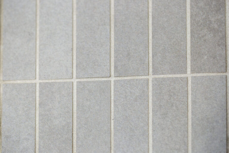 Upclose image of shower tile after a bathroom remodel