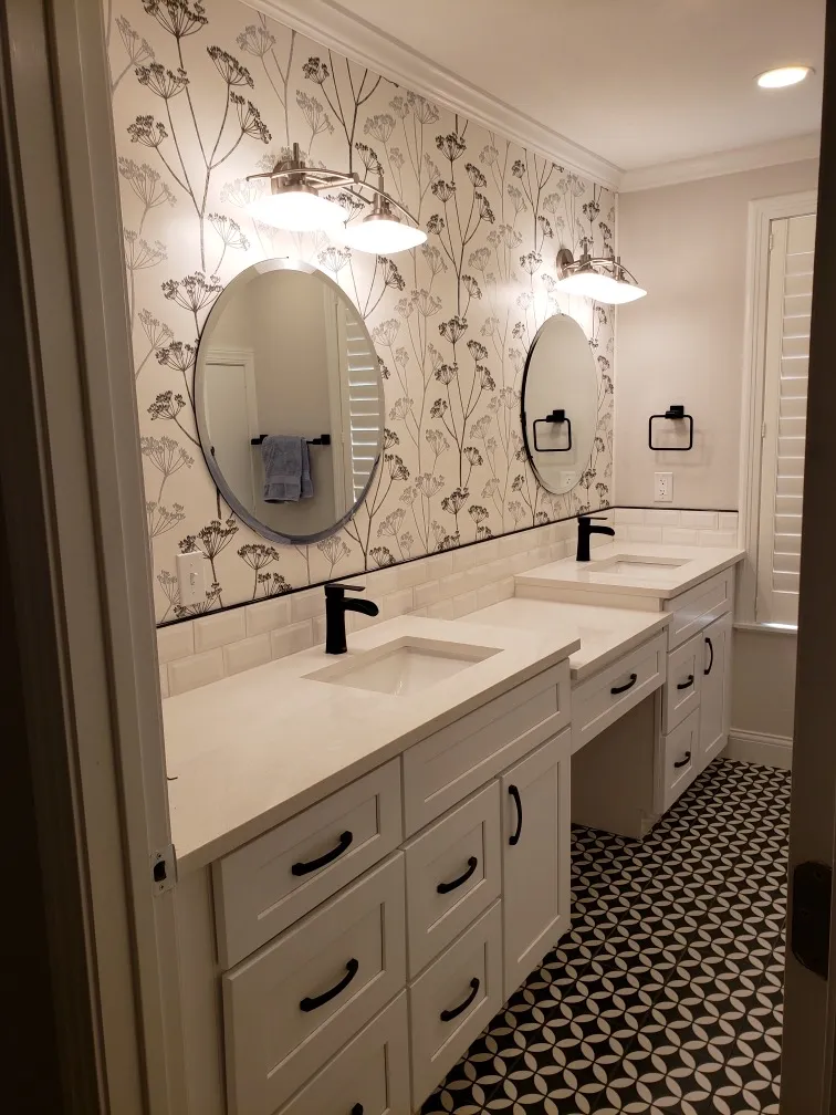 Master bathroom remodel with double vanity in San Antonio TX