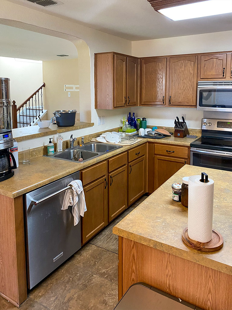 Before and after kitchen remodel comparison San Antonio west side