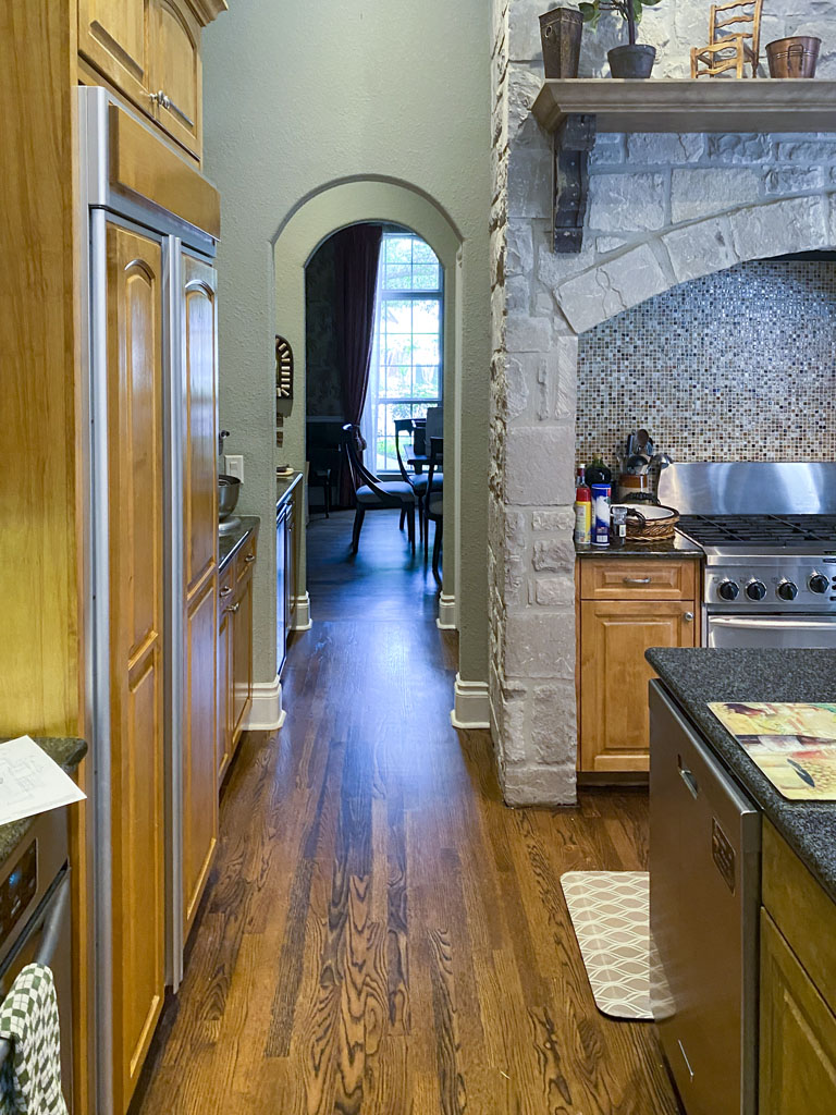 Before kitchen remodel San Antonio with central island and traditional layout in Oak Park Northwood