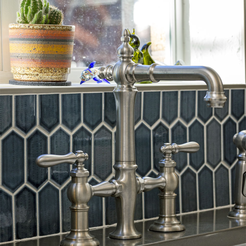 Kohler bridge bar sink faucet with side sprayer San Antonio kitchen remodel