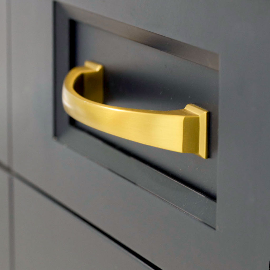 Brushed gold cabinet pull bathroom vanity San Antonio TX