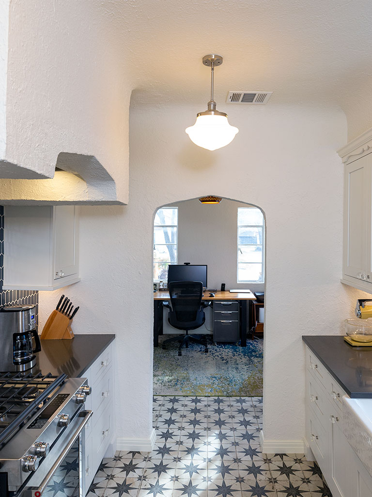 After kitchen makeover Monticello Park San Antonio TX wide angle modern