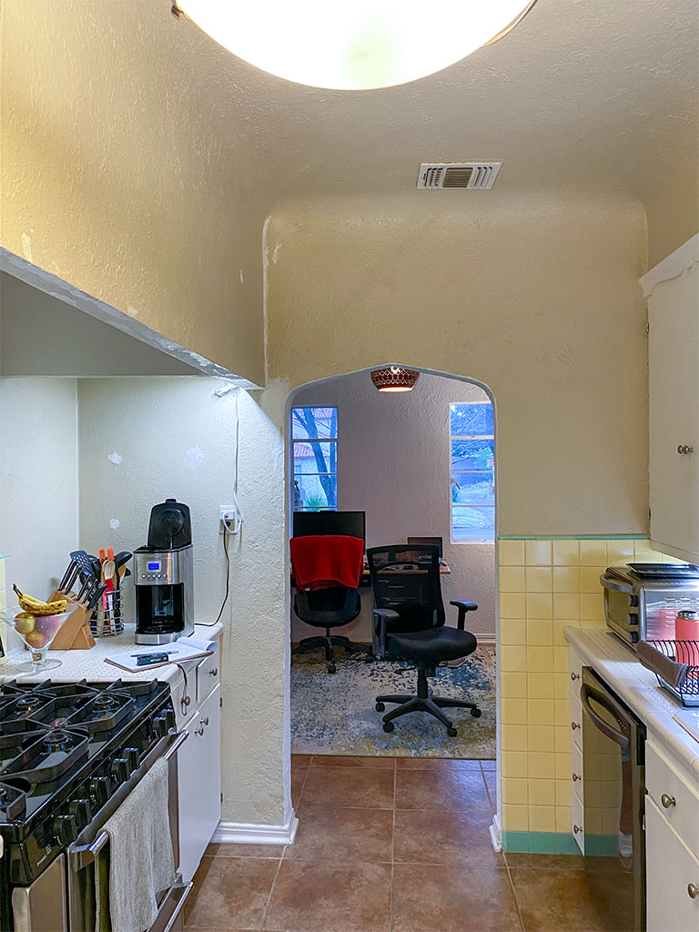 Before kitchen makeover Monticello Park San Antonio TX wide angle